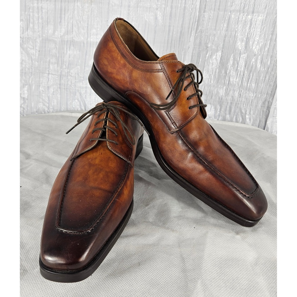Magnanni Romelo Diversa Men's 14 Cognac Leather Apron Toe Derby Dress Shoes